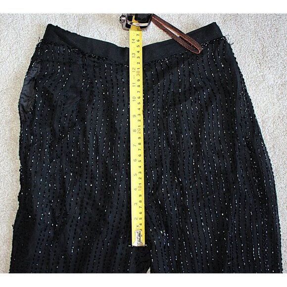 Vintage Glam Rock Beaded (Sequin) Silk Channel Pants - David Bowie Style, M - Picture 10 of 12